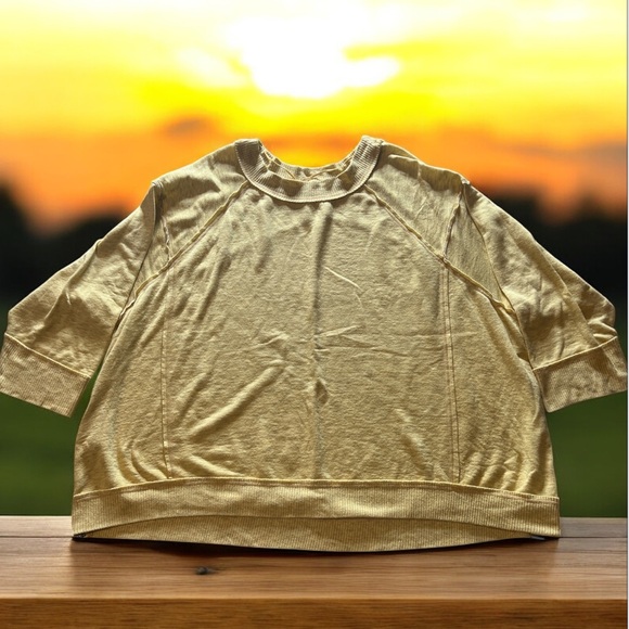 free people movement Tops - Free People We The‎ Free Mellow Yellow Oversized Pullover Sweatshirt XS